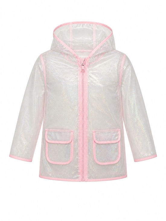 Cat & Jack Other - Cat & Jack Iridescent Hooded Raincoat with Pink Trim
